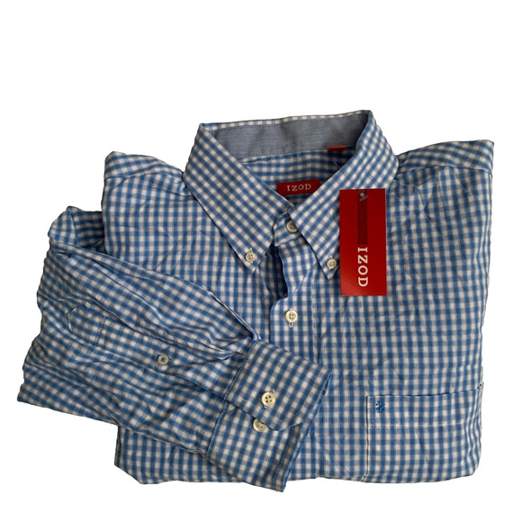 Izod Other - Izod Men's Size L Button Down Long Sleeve Essentials Check Regular Fit Shirt New